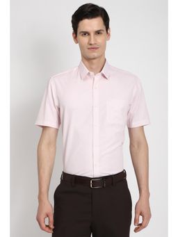 Peter England - Men Pink Regular Fit Half Sleeves Formal Shirt