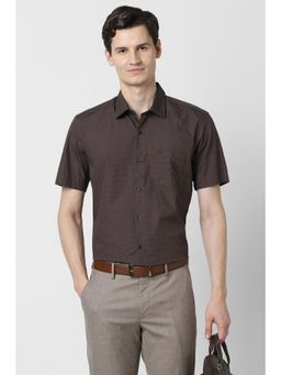Peter England - Men Brown Regular Fit Half Sleeves Formal Shirt