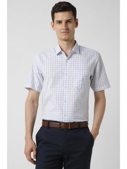 Peter England - Men White Regular Fit Half Sleeves Formal Shirt