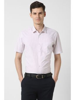 Peter England - Men Pink Regular Fit Half Sleeves Formal Shirt