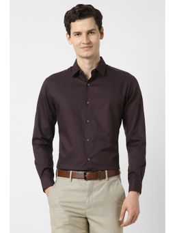 Peter England - Men Purple Regular Fit Full Sleeves Formal Shirt