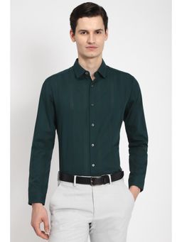 Peter England - Men Green Slim Fit Full Sleeves Formal Shirt