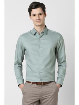 Peter England - Men Green Slim Fit Full Sleeves Formal Shirt