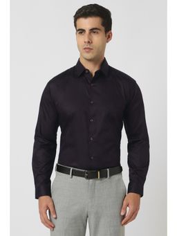 Van Heusen - Men Purple Slim Fit Solid Full Sleeves Party Shirt