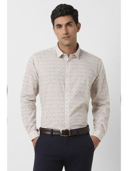 Van Heusen - Men Grey Slim Fit Print Full Sleeves Party Shirt