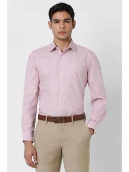 Van Heusen - Men Pink Regular Fit Check Full Sleeves Formal Shirt
