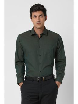 Van Heusen - Men Green Regular Fit Textured Full Sleeves Wedding Shirt