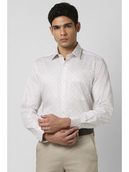 Van Heusen - Men White Regular Fit Print Full Sleeves Wedding Shirt