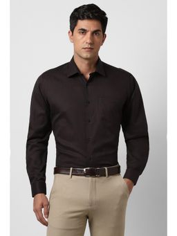 Van Heusen - Men Brown Regular Fit Check Full Sleeves Wedding Shirt