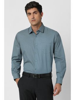 Van Heusen - Men Blue Regular Fit Print Full Sleeves Wedding Shirt