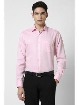 Van Heusen - Men Pink Regular Fit Textured Full Sleeves Wedding Shirt