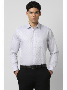 Van Heusen - Men White Regular Fit Print Full Sleeves Wedding Shirt