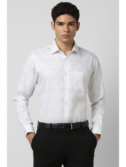 Van Heusen - Men White Regular Fit Textured Full Sleeves Wedding Shirt
