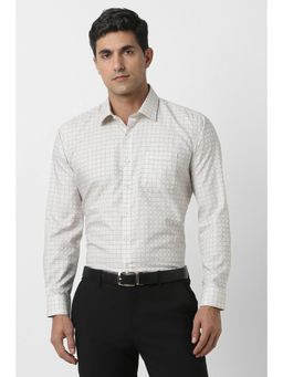 Van Heusen - Men Grey Slim Fit Check Full Sleeves Formal Shirt