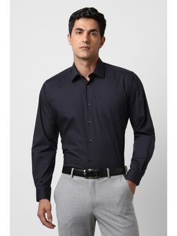 Van Heusen - Men Navy Regular Fit Solid Full Sleeves Formal Shirt