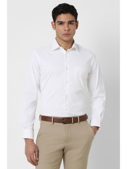 Van Heusen - Men White Regular Fit Solid Full Sleeves Formal Shirt