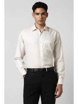 Van Heusen - Men White Regular Fit Textured Full Sleeves Formal Shirt