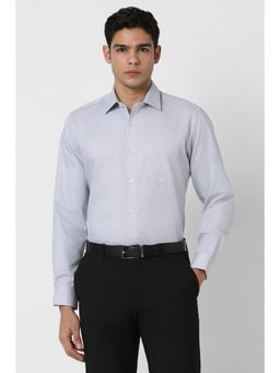 Van Heusen - Men Light Blue Regular Fit Print Full Sleeves Formal Shirt