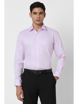 Van Heusen - Men Lilac Regular Fit Textured Full Sleeves Formal Shirt