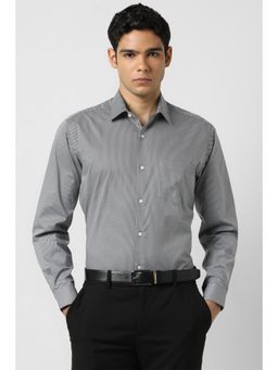 Van Heusen - Men Grey Regular Fit Print Full Sleeves Formal Shirt
