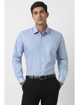 Van Heusen - Men Blue Regular Fit Print Full Sleeves Formal Shirt
