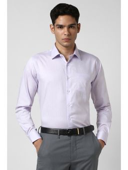Van Heusen - Men Lilac Slim Fit Stripes Full Sleeves Formal Shirt