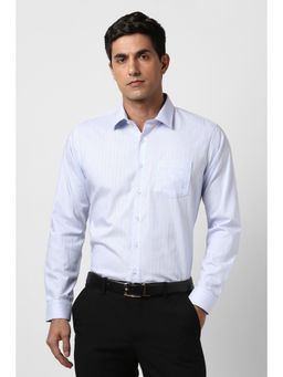 Van Heusen - Men Light Blue Slim Fit Stripe Full Sleeves Formal Shirt