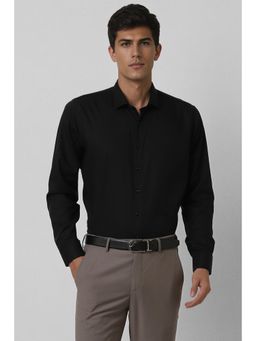 Van Heusen - Men Black Slim Fit Solid Full Sleeves Formal Shirt