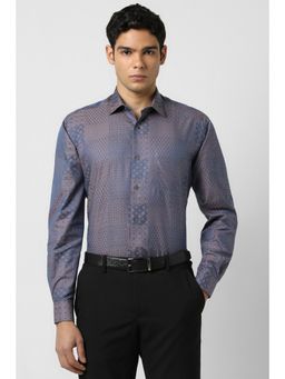 Van Heusen - Men Grey Regular Fit Print Full Sleeves Formal Shirt