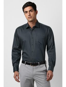 Van Heusen - Men Grey Regular Fit Check Full Sleeves Formal Shirt