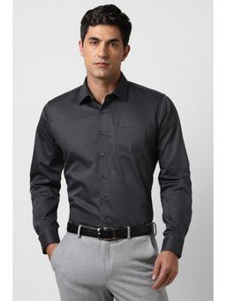Van Heusen - Men Grey Slim Fit Check Full Sleeves Formal Shirt