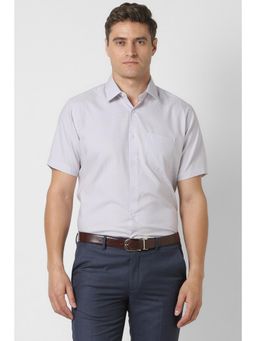 Van Heusen - Men Blue Regular Fit Textured Half Sleeves Wedding Shirt