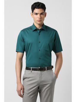 Van Heusen - Men Green Regular Fit Solid Half Sleeves Wedding Shirt