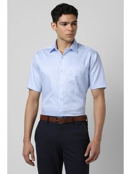 Van Heusen - Men Light Blue Regular Fit Solid Half Sleeves Formal Shirt