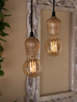 Homesake - Edison Filament Wooden Bubble Holder 2Pc