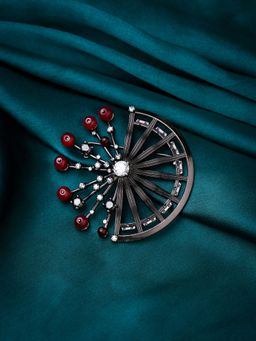 Cosa Nostraa - Antique Black Mahabharata Themed Brooch