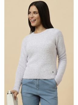 Allen Solly - Women White Textured Round Neck Casual Sweater