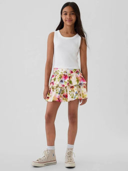 GAP - Girls Floral Printed Tiered Ruffle Skorts