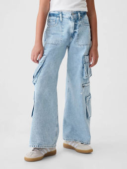 GAP - Girls Heavily Washed Baggy Fit Cargo Jeans