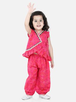 BownBee - Cotton Top with Harem for Girls- Pink (Set of 2)