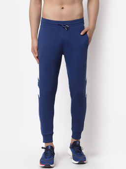Red Tape - Men Blue Colorblock Cotton Poly Spandex Joggers