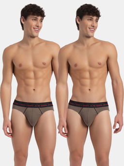 Jockey - US17 Men Super Combed Cotton Rib Solid Brief - Dark Khaki (Pack of 2)