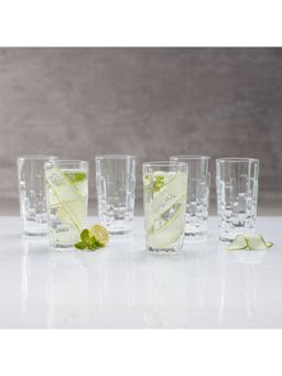 HomeTown - Cairo Glass Water Glass Set Of 6 In Transparent Colour