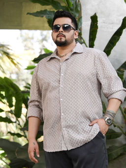 Instafab Plus - Mens Coin Grey Vines-Edge Shirt