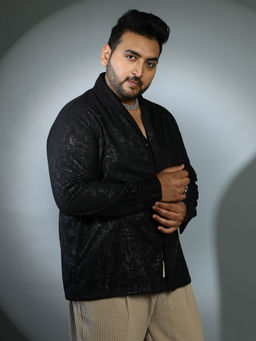 Instafab Plus - Mens Onyx Black Corroded-Tactile Shirt