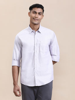 Crocodile - Mens Purple Collar Premium Perma-Finish Oxford Full Sleeve Casual Shirt