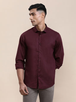 Crocodile - Mens Wine Collar Mercerized Stretch Full Sleeve Casual Shirt