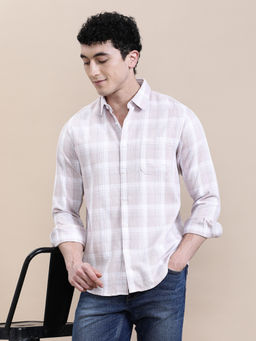 Crocodile - Mens Pink Collar Checks Comfort Casual Shirt