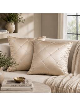 ERBA - Gold Genoa Cushion Cover (18 x 18 Inches)