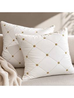 ERBA - Off White Genoa Cushion Cover (18 x 18 Inches)